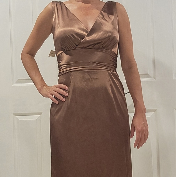 Eliza J Dresses Eliza J New Midi Copper Satin Dress Poshmark